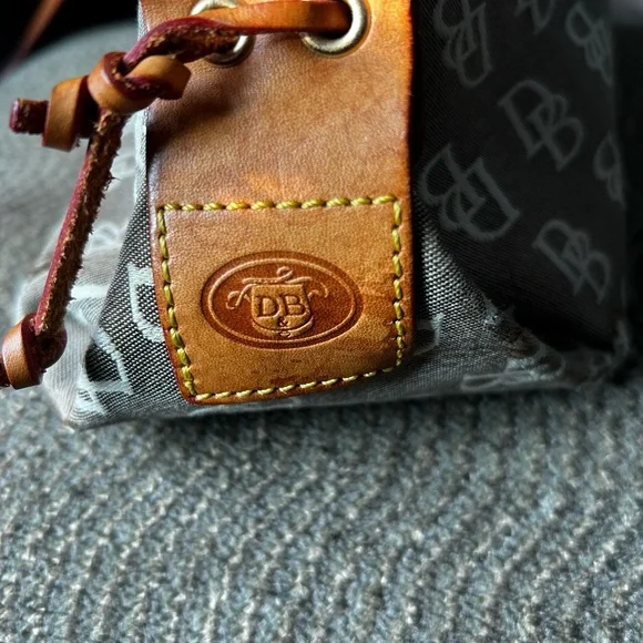 Dooney & Bourke Monogrammed Gray and Brown Tote - Picture 9 of 9